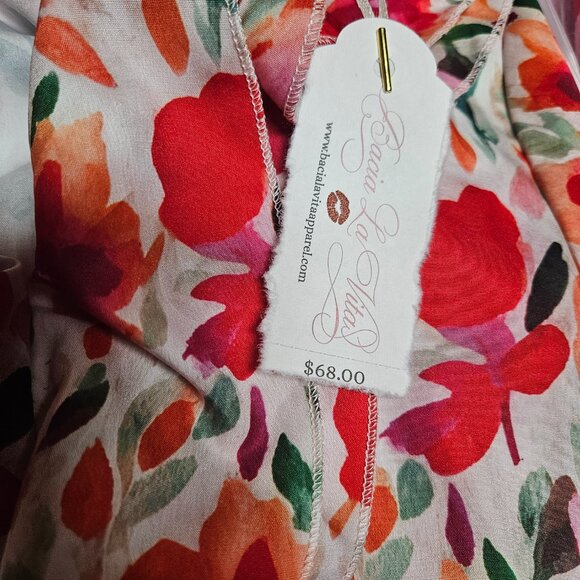 Floral Ruffle V-Neck Long Sleeve Blouse For Women S-XXL Available - Picture 2 of 5